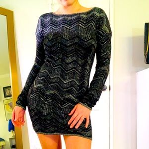 Black and silver sparkle mini